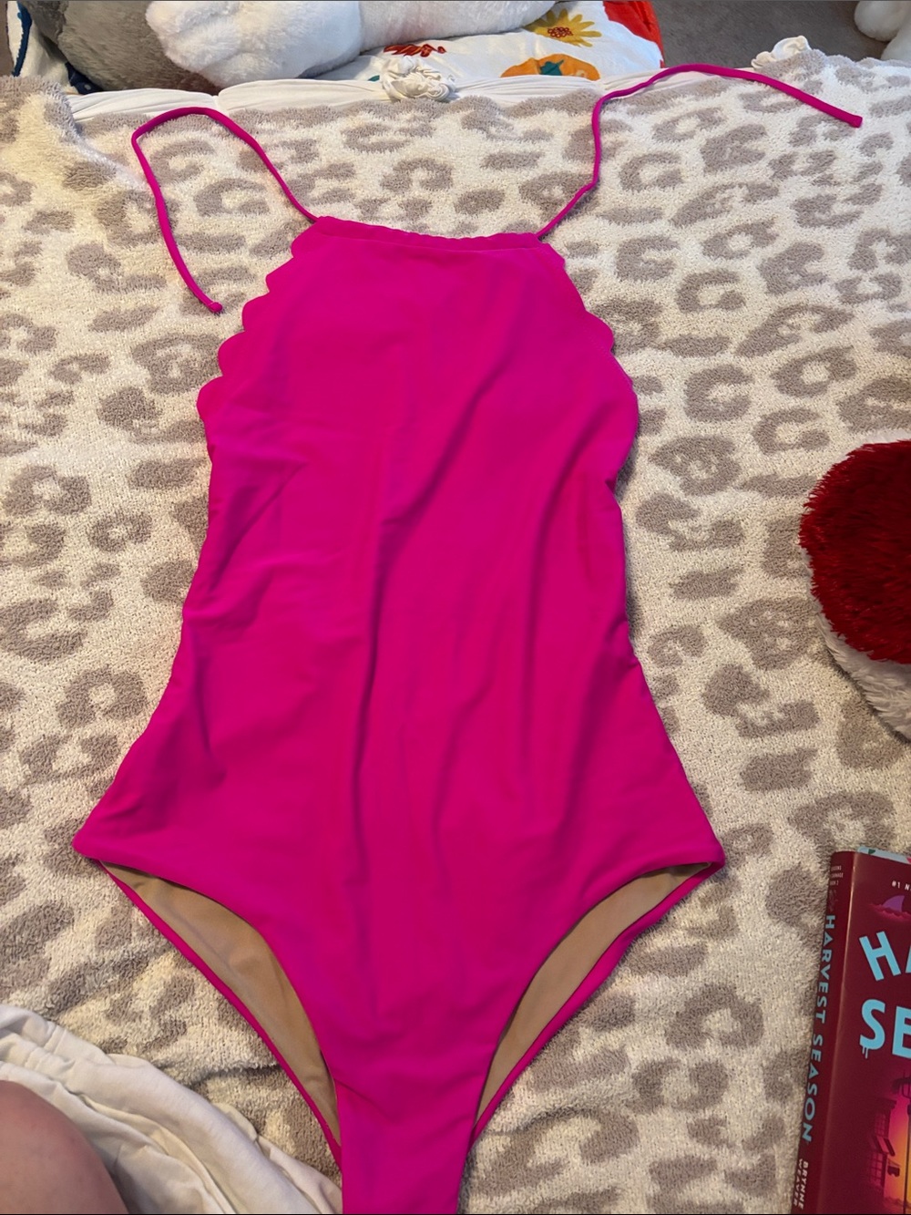 Vanilla/Beach Pink Ruffle One Piece- Size L